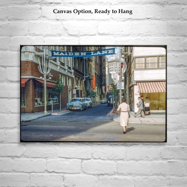 Product Image and Link for Vintage Maiden Lane San Francisco Street Photograph – Historic City Art Print | Nostalgic California Wall Art