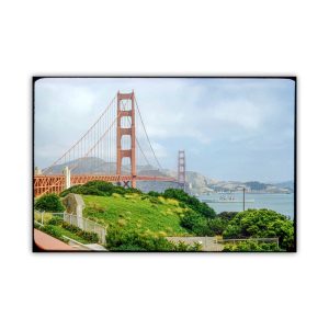 Product Image and Link for Vintage Golden Gate Bridge & Warship Photo Print – Historic San Francisco Bay Art from Fort Point | California Wall Décor