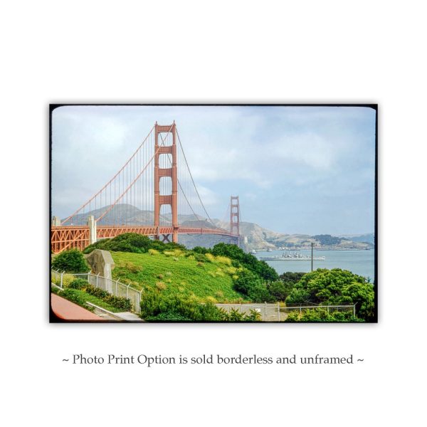 Product Image and Link for Vintage Golden Gate Bridge & Warship Photo Print – Historic San Francisco Bay Art from Fort Point | California Wall Décor