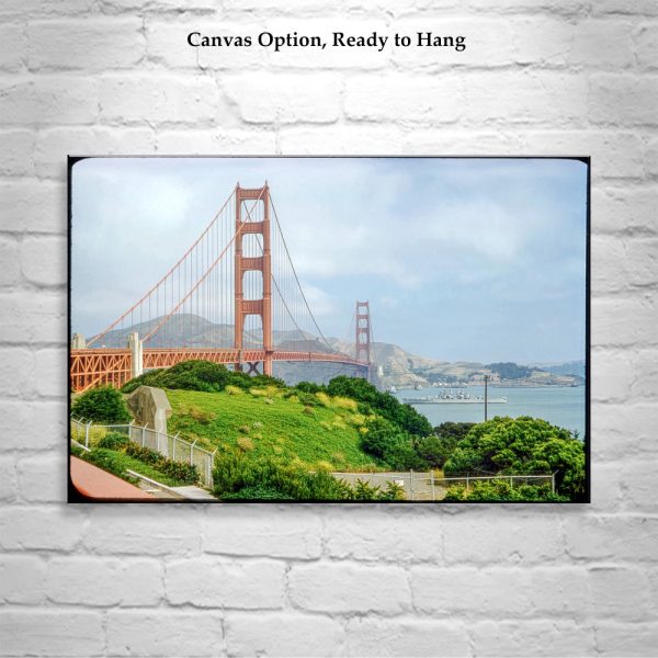 Product Image and Link for Vintage Golden Gate Bridge & Warship Photo Print – Historic San Francisco Bay Art from Fort Point | California Wall Décor