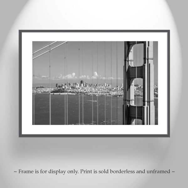 Product Image and Link for Golden Gate Bridge San Francisco Skyline Black and White Photograph
