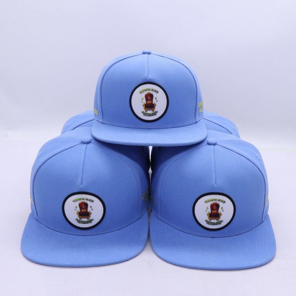 Product Image and Link for Custom Made TOWN KAT APPAREL “Sky Blue” Snapback 6 Panel Hats