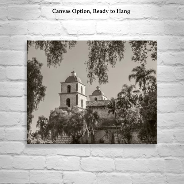 Product Image and Link for Santa Barbara California Mission Art Photography | Vintage Church Wall Decor for Home or Office