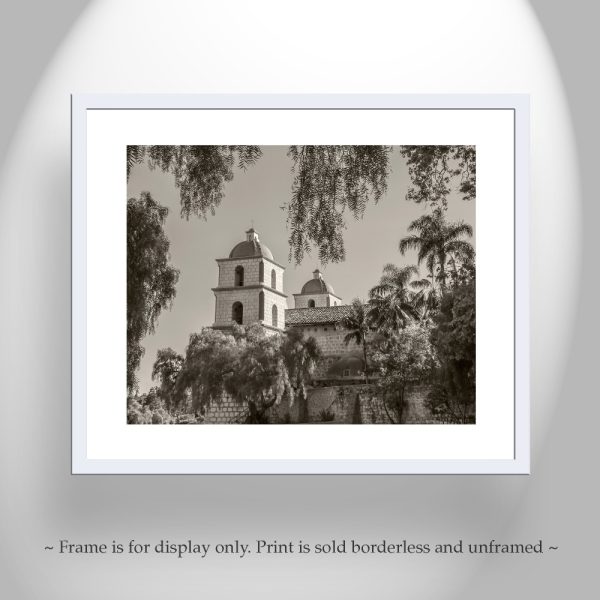 Product Image and Link for Santa Barbara California Mission Art Photography | Vintage Church Wall Decor for Home or Office