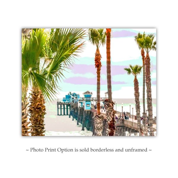 Product Image and Link for Oceanside Pier Art Print at San Diego California Coast | Beautiful Beach Palm Trees | California Living Gift Photo