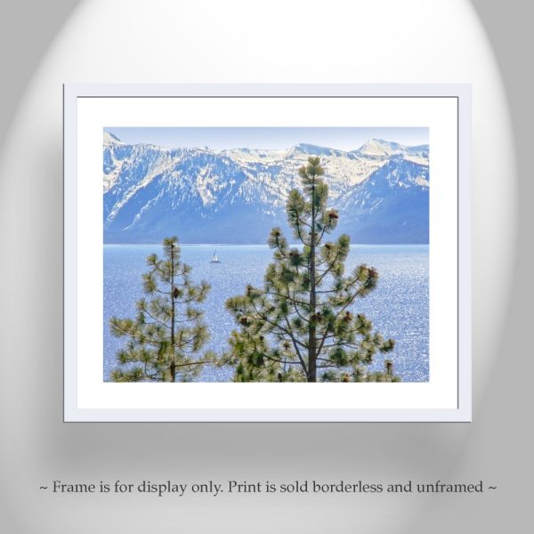 Product Image and Link for Lake Tahoe Art Photography with Sailboat in Springtime