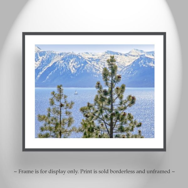 Product Image and Link for Lake Tahoe Art Photography with Sailboat in Springtime