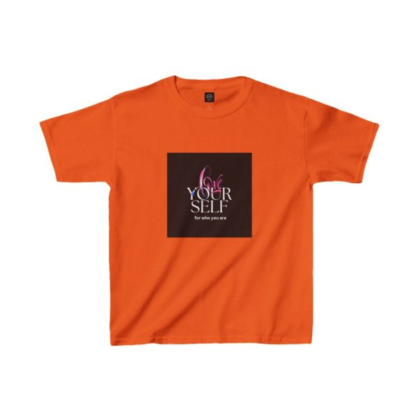 Product Image and Link for EYC Kids Inspirational Tee – “Love Your Self” with QR Design