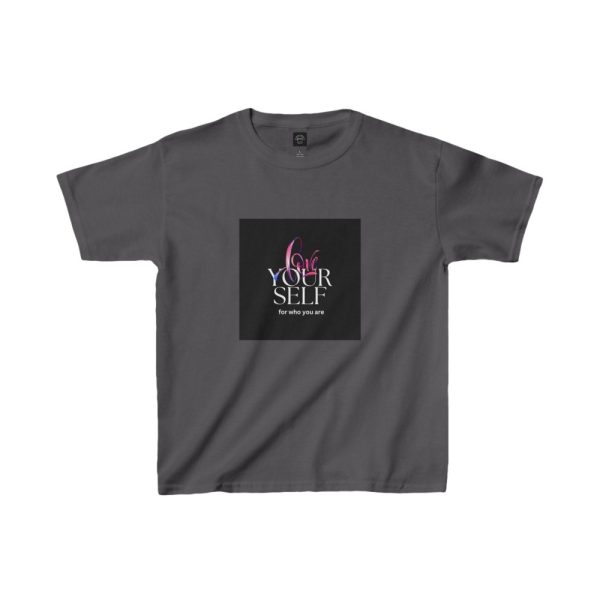 Product Image and Link for EYC Kids Inspirational Tee – “Love Your Self” with QR Design