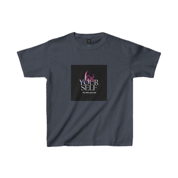 Product Image and Link for EYC Kids Inspirational Tee – “Love Your Self” with QR Design