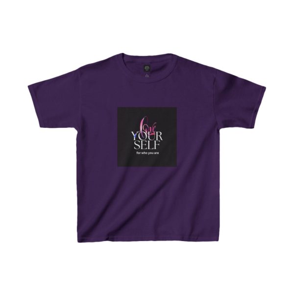 Product Image and Link for EYC Kids Inspirational Tee – “Love Your Self” with QR Design