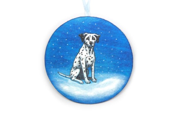 Product Image and Link for Icefleck: A Dalmatian Painted Wood Christmas Ornament from the Compendium of Coruscant Canines