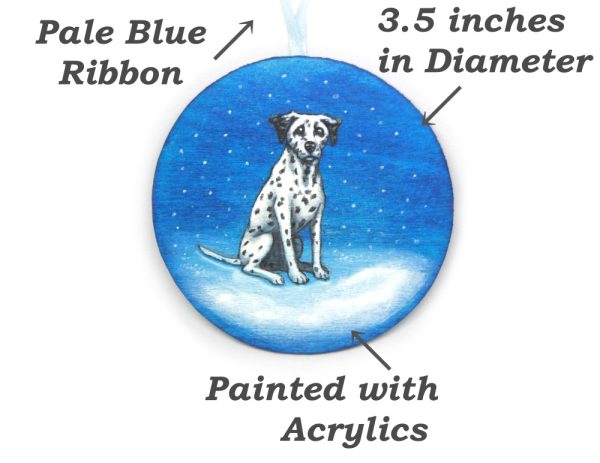 Product Image and Link for Icefleck: A Dalmatian Painted Wood Christmas Ornament from the Compendium of Coruscant Canines