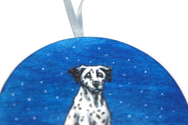 Product Image and Link for Icefleck: A Dalmatian Painted Wood Christmas Ornament from the Compendium of Coruscant Canines