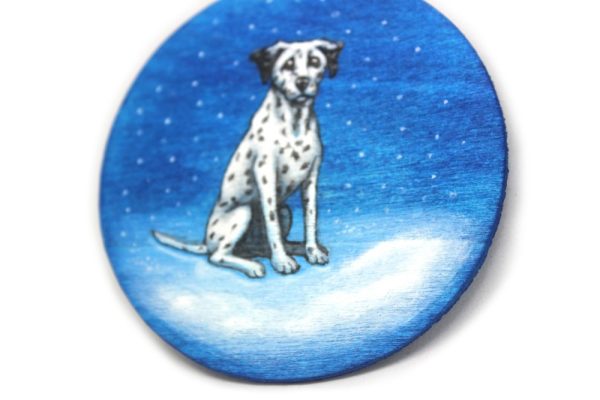 Product Image and Link for Icefleck: A Dalmatian Painted Wood Christmas Ornament from the Compendium of Coruscant Canines