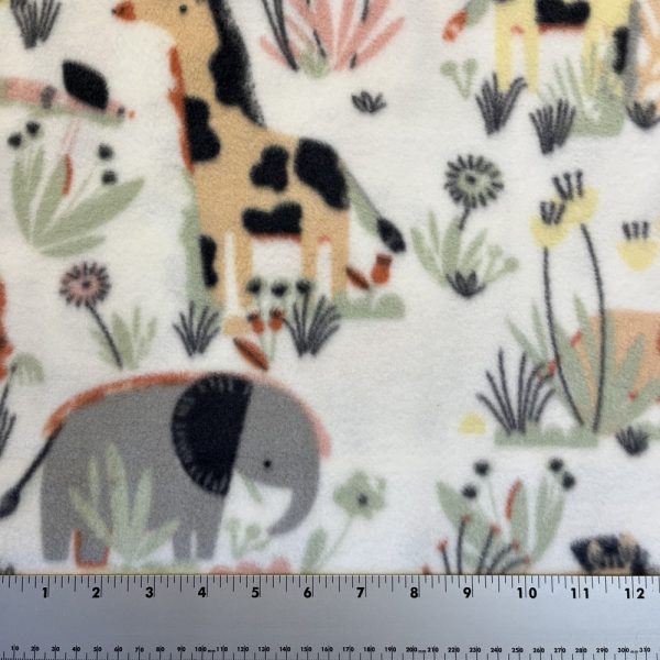 Product Image and Link for No Sew Anti-Pill Fleece Tie Blanket – 🦒 Sweet Jungle Cuddles Print w/ Grey Alloy ⚙️Solid Backing