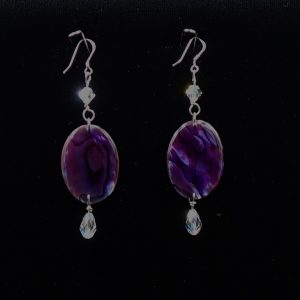 Product Image and Link for Small Paua Shell Earring, Purple
