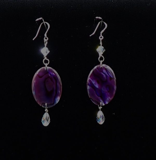Product Image and Link for Small Paua Shell Earring, Purple