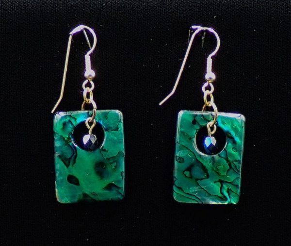 Product Image and Link for Paua Shell Earring, Emerald
