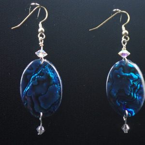 Product Image and Link for Paua Shell Earring, blue, small