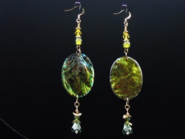 Product Image and Link for Paua Shell Earring, Gold