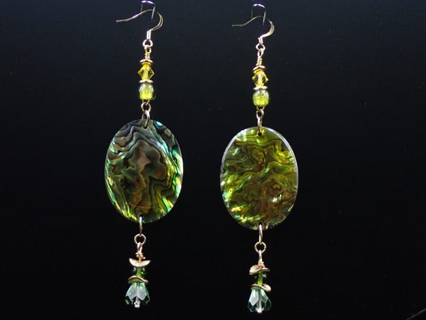 Product Image and Link for Paua Shell Earring, Gold