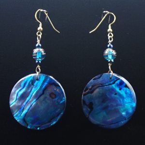 Product Image and Link for Paua Shell Earring, Blue