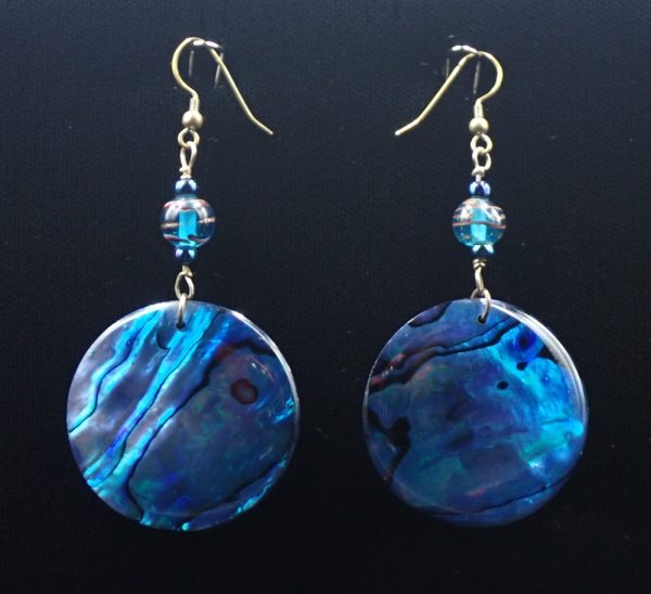 Product Image and Link for Paua Shell Earring, Blue