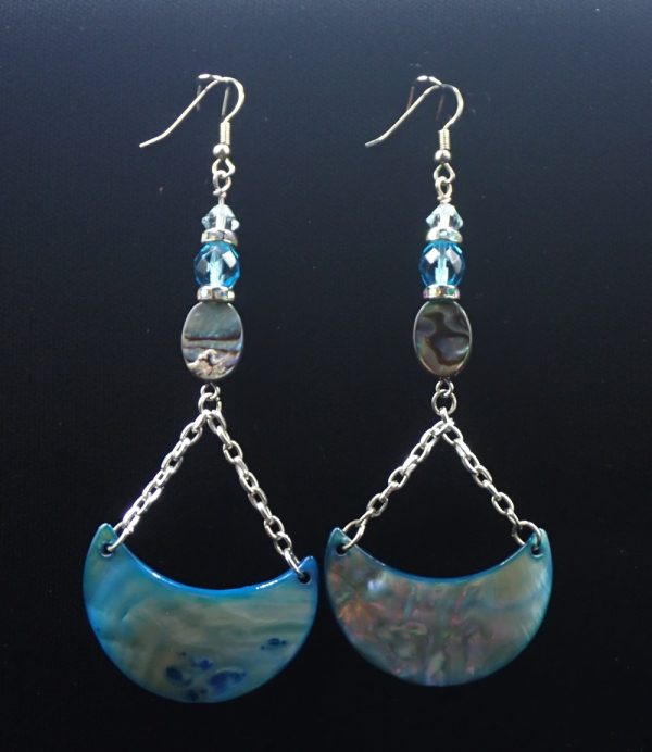 Product Image and Link for Half Moon Paua Shell with Chain
