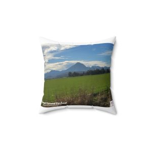 Product Image and Link for Faux Suede Square Pillow: “Mount Vernon Verdant(tm)” –  “Mount Vernon Reflect(tm)”