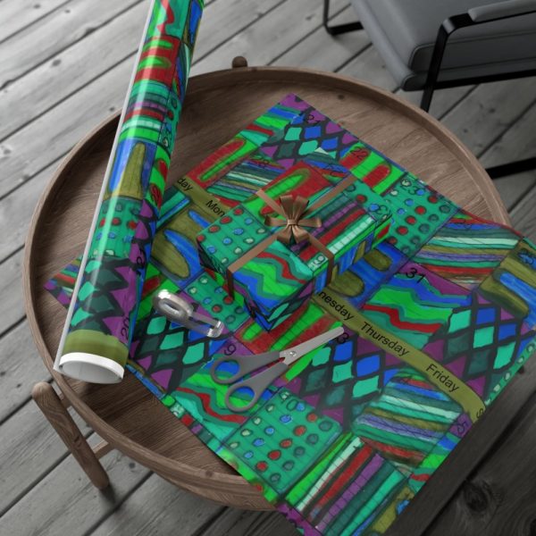 Product Image and Link for Gift Wrap Papers – “Psychedelic Calendar(tm)” – Chilled – Matte and Satin – Three Sizes