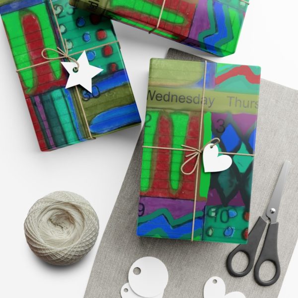 Product Image and Link for Gift Wrap Papers – “Psychedelic Calendar(tm)” – Chilled – Matte and Satin – Three Sizes