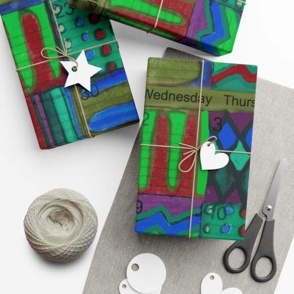 Product Image and Link for Gift Wrap Papers – “Psychedelic Calendar(tm)” – Chilled – Matte and Satin – Three Sizes