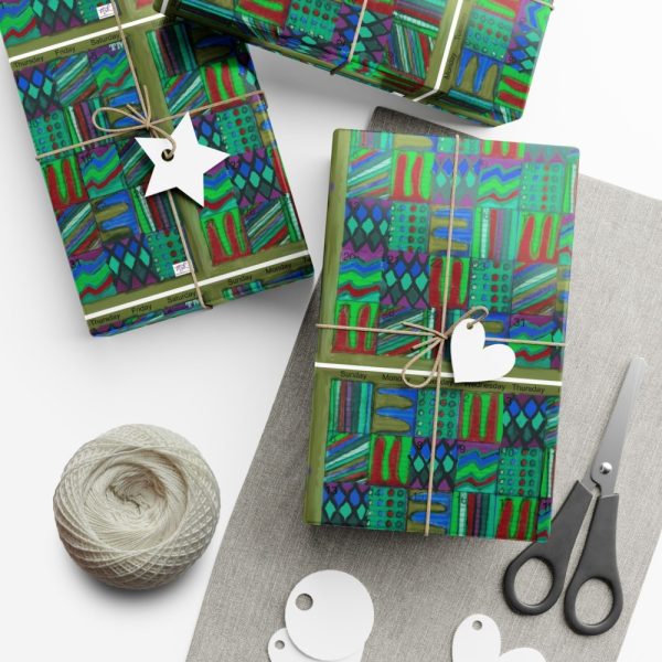 Product Image and Link for Gift Wrap Papers – “Psychedelic Calendar(tm)” – Chilled – Matte and Satin – Three Sizes