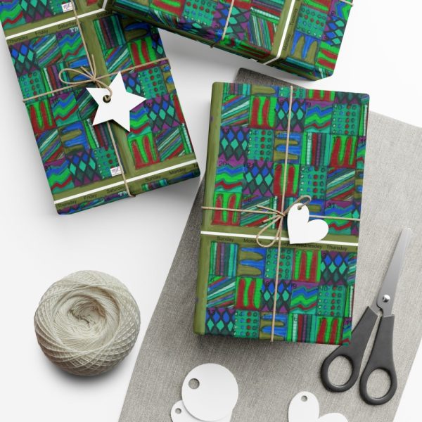 Product Image and Link for Gift Wrap Papers – “Psychedelic Calendar(tm)” – Chilled – Matte and Satin – Three Sizes