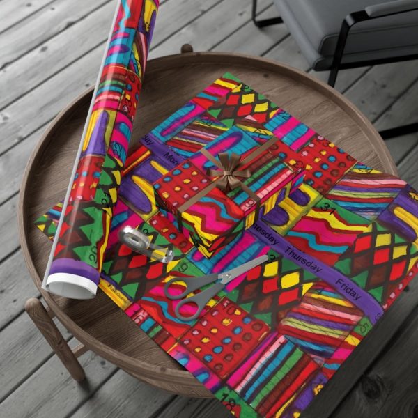 Product Image and Link for Gift Wrap Papers – “Psychedelic Calendar(tm)” – Vibrant – Matte and Satin – Three Sizes