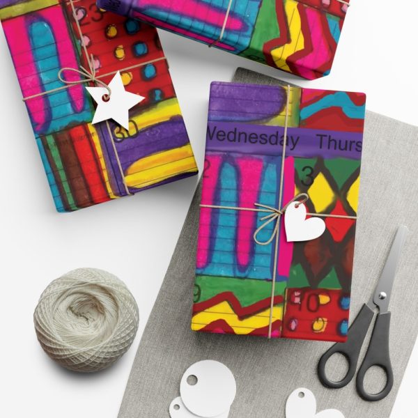 Product Image and Link for Gift Wrap Papers – “Psychedelic Calendar(tm)” – Vibrant – Matte and Satin – Three Sizes
