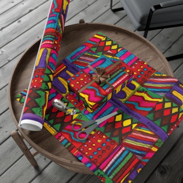 Product Image and Link for Gift Wrap Papers – “Psychedelic Calendar(tm)” – Vibrant – Matte and Satin – Three Sizes