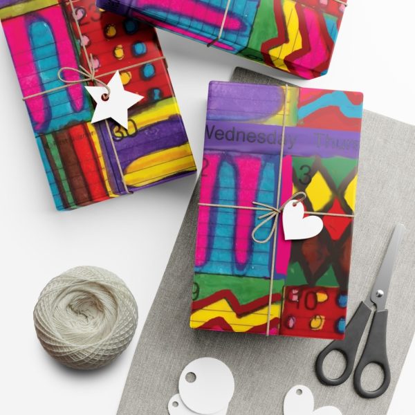 Product Image and Link for Gift Wrap Papers – “Psychedelic Calendar(tm)” – Vibrant – Matte and Satin – Three Sizes