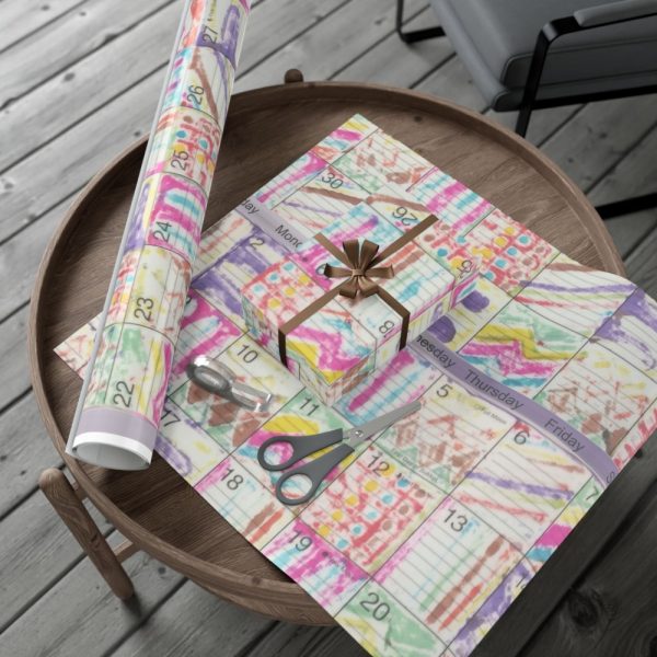 Product Image and Link for Gift Wrap Papers – “Psychedelic Calendar(tm)” – Seeped – Matte and Satin – Three Sizes