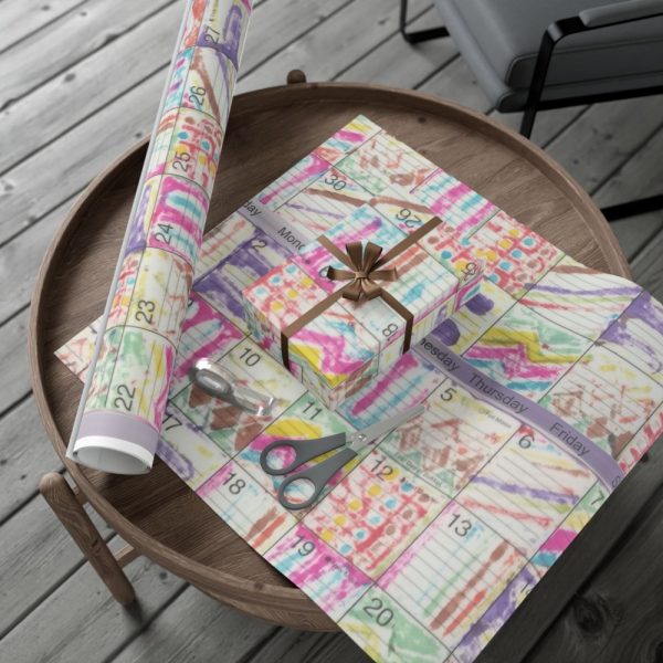 Product Image and Link for Gift Wrap Papers – “Psychedelic Calendar(tm)” – Seeped – Matte and Satin – Three Sizes