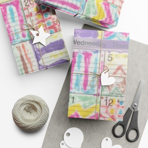 Product Image and Link for Gift Wrap Papers – “Psychedelic Calendar(tm)” – Seeped – Matte and Satin – Three Sizes