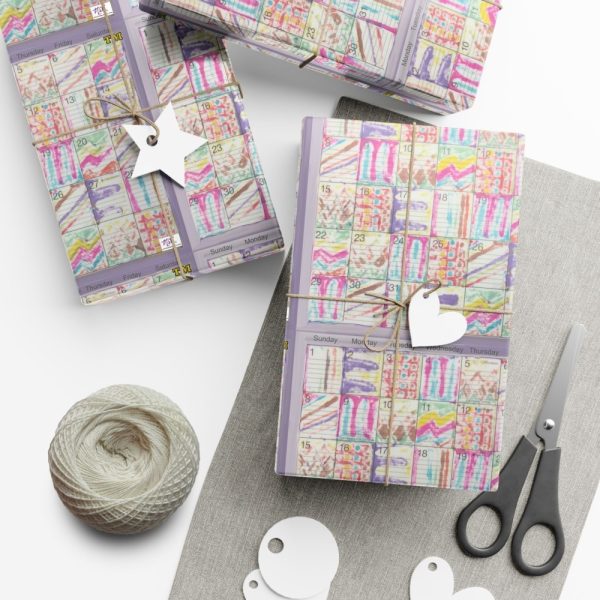 Product Image and Link for Gift Wrap Papers – “Psychedelic Calendar(tm)” – Seeped – Matte and Satin – Three Sizes