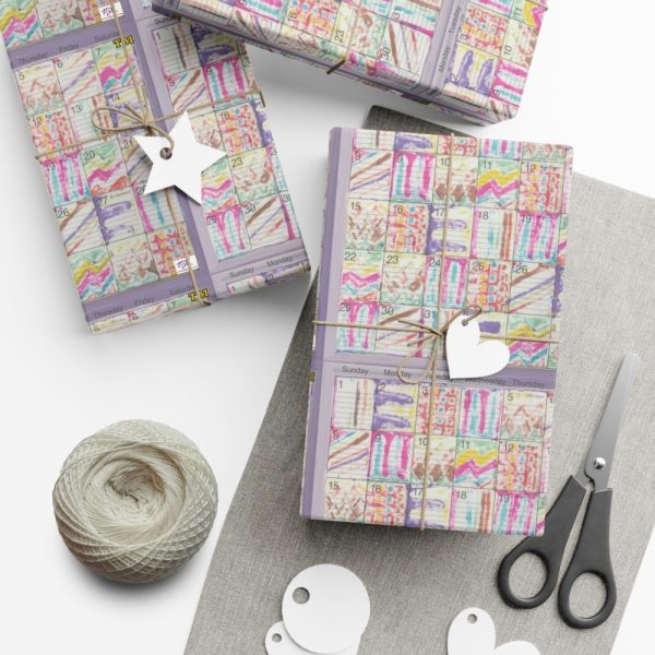 Product Image and Link for Gift Wrap Papers – “Psychedelic Calendar(tm)” – Seeped – Matte and Satin – Three Sizes