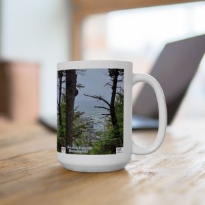 Product Image and Link for Ceramic Mug 15oz: “Beach Forest Humboldt(tm)”