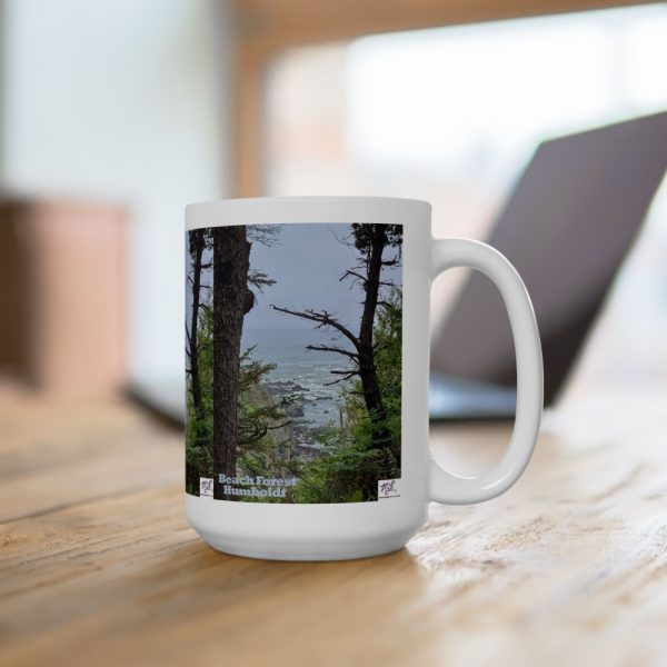 Product Image and Link for Ceramic Mug 15oz: “Beach Forest Humboldt(tm)”
