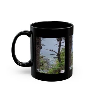 Product Image and Link for Black Mug 11oz: “Beach Forest Humboldt(tm)”