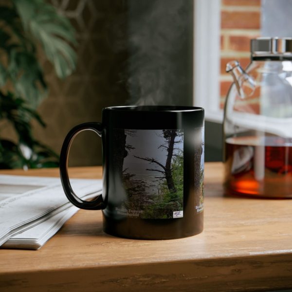 Product Image and Link for Black Mug 11oz: “Beach Forest Humboldt(tm)”