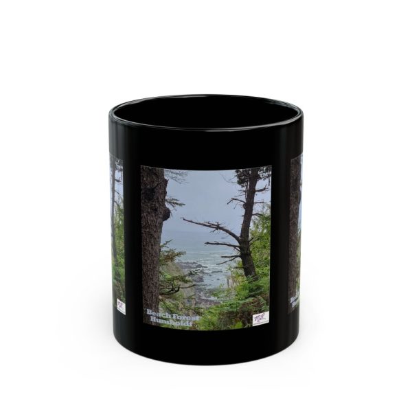 Product Image and Link for Black Mug 11oz: “Beach Forest Humboldt(tm)”