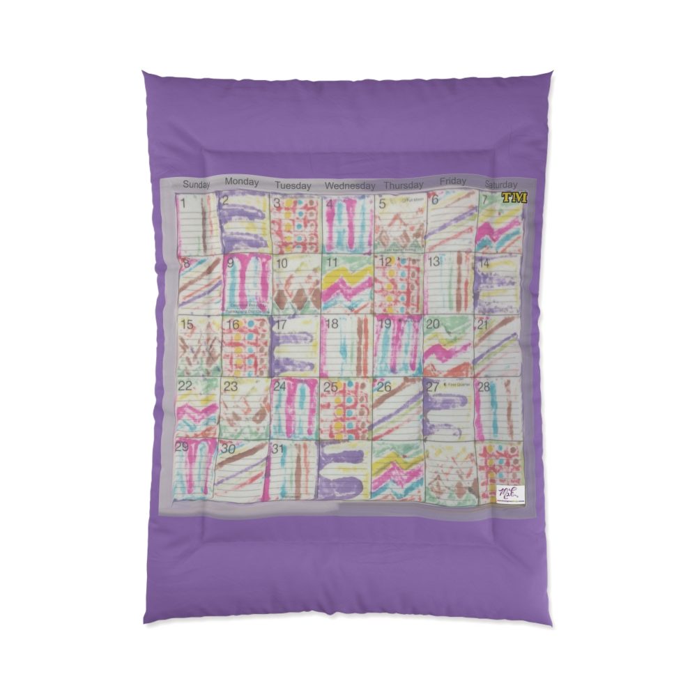 Product Image and Link for Comforter: “Psychedelic Calendar Seeped(tm)” – Four Sizes – Lavendar